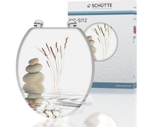 SCHÜTTE Siège de toilette en MDF avec noyau en bois BALANCE, siège de toilette adapté à de nombreuses cuvettes standard, siège de toilette, siège de toilette