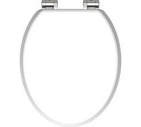 Schuette Siège de toilette MDF SPIRIT WHITE – mécanisme de fermeture souple, noyau en bois, blanc