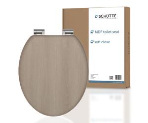 SCHÜTTE Siège de toilette MDF MODERN WOOD, siège de toilette avec fermeture souple, siège de toilette avec noyau en bois, couvercle de toilette