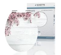 Schütte Siège WC FLOWERS AND WOOD High Gloss avec noyau en bois MDF, couvercle de WC brillant avec abaissement automatique Motif