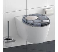 SCHÜTTE Abattant de WC en MDF GREY STONES, abattant de WC avec motif soft close, abattant de WC avec noyau en bois, abattant de WC, couvercle de WC