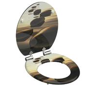 Schuette Siège WC SEA STONE – Abattant MDF abaissement automatique, motif pierres, compatible standard