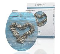 SCHÜTTE Abattant WC SHELL HEART HG avec noyau en bois en MDF Abattant WC avec mécanisme de fermeture silencieux Imprimé avec motif