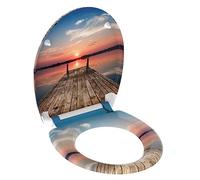 SCHÜTTE - Sunset Sky - 82378 - Abattant WC en Duroplast avec système d'abaissement automatique et fonction détachable, compatible avec la majorité des cuvettes WC
