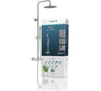 SCHÜTTE Système de douche Aquaduct 60044 avec thermostat pomme de douche effet pluie Ø 25 cm et douchette réglable chromé