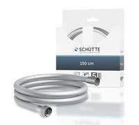 SCHÜTTE Tuyau de douche de 1,5 m - Argenté - Tuyau de douche avec protection anti-torsion - Longueur : 150 cm - En plastique - Avec raccord universel - Argenté