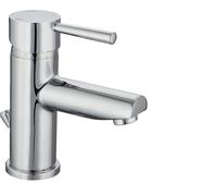 SCHÜTTE UNICORN Mitigeur de lavabo avec tirette, robinet de salle de bains avec vidage, chromé
