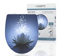 Schütte Water Lily 82582, Abattant High Gloss en Duroplast avec système d'abaissement Automatique et Fonction détachable, Compatible avec la majorité des cuvettes WC, Motif