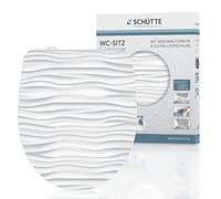 Schuette Abattant WC White Wave 82584 – Duroplast, fermeture douce, motif vague blanche