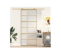 vidaXL Porte coulissante Golden 90x205 cm Mat verre ESG et aluminium