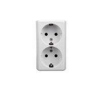 SCHUKO Double prise à poser, version Simon 54 EGSZ2NZ/11