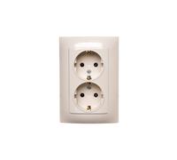 SCHUKO Double prise avec couvercles crème Simon 10 CGSZ2Z/41