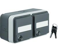 Schuko double prise horizontale. avec clapet montage en surface - Prise 47893525