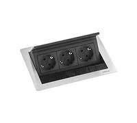 Evoline Flip Top Push S prise encastrée 3x, 230V - 3500W, inox