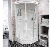 Schulte cabine douche intégrale 90x90x211 blanc miroir siège tablettes