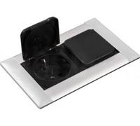 Schulte EVOline Frame Dock 80.022 Prise encastrée double avec couvercle rabattable