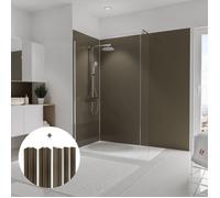 Schulte pack de 3 panneaux muraux 90x210 cm + 5 profilés, revêtement pour douche et salle de bains, DécoDesign COULEUR, taupe