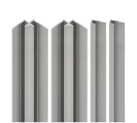 Schulte pack de 4 profilés 255cm: 2 profilés de finition + 2 profilés d'angle pour panneaux muraux de douche, DécoDesign,alu-argenté