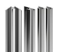 Schulte pack de 4 profilés à 210 cm: 2 profilés de finition + 1 profilé d'angle intérieur + 1 profilé d'extension, aspect chromé, pour panneau mural de salle de bains DécoDesign, revêtement douche