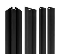 Schulte pack de 4 profilés à 255 cm: 2 profilés de finition + 1 profilé d'angle intérieur + 1 profilé d'extension, noir, pour panneau mural de salle de bains DécoDesign, revêtement décoratif douche