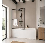 Schulte pare baignoire 109x140 réversible porte-serviettes 2 volets 70+39
