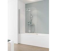 Schulte pare baignoire 112x140 cm, 2 volets, argenté réversible verre 5 mm | volets 71 x 41 cm pivotants rabattable à 180° verre trempé