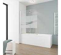 Schulte pare baignoire 112x140 cm, 2 volets, blanc réversible verre 5 mm