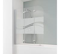 Schulte pare baignoire 125 x h.140 cm réversible, argenté 3 volets