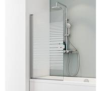 Schulte pare baignoire 70 x 130 cm, montage gauche droite, profilé alu-argenté, paroi mobile 1 volet pivotant rabattable 180°, verre de sécurité 5 mm sérigraphié, réglage 69.5-70.5