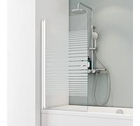 Schulte pare baignoire 70 x 130 cm, blanc, réversible, verre 5 mm pivotant