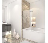 Schulte pare-baignoire, 70x120 cm, paroi de baignoire rabattable, volet pivotant, réversible, verre 5 mm, transparent, alu-argenté
