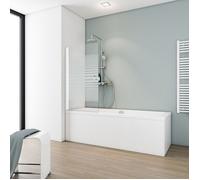 Schulte pare baignoire 70 x 130 cm, blanc, réversible, verre 5 mm pivotant | paroi pivotante rabattable à 180° réglage 69.5-70.5 verre trempé