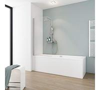 Schulte pare baignoire 80 x 140 cm chromé réversible pivotant verre 5 mm