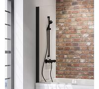 Schulte pare baignoire 80 x 140 cm noir réversible pivotant verre 5 mm