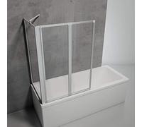 Schulte pare baignoire à coller 87 x 121 cm et paroi angle 75 cm, alu-argenté, fixation sans percer, 2 volets (48+41) pivotants rabattables, verre de sécurité 3 mm, joint d'étanchéité (2 colis!)