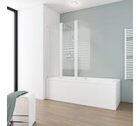 Schulte pare baignoire l.124 x 140 blanc 3 volets, réversible, verre 3 mm