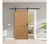 Schulte porte coulissante en bois, 77x206 cm, porte intérieure pleine, porte de grange oak, chêne, système ouvert noir