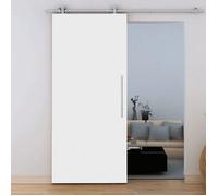 Schulte porte coulissante en bois, 77x206cm, porte intérieure pleine, bois blanc, rail apparent - barre + softclose