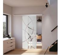 Schulte porte coulissante intérieure verre 102x220 cm double amortisseur | verre trempé 4 mm poignée ronde softclose
