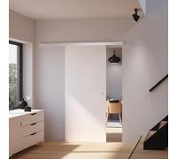 Schulte porte coulissante intérieure bois 75 x 203 blanc amortisseur | poignée cuvette ronde