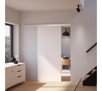 Schulte porte coulissante intérieure bois h.203 x l.90 cm blanc | rail aluminium revêtement en résine mélaminée