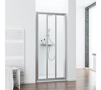 Schulte porte de douche coulissante en niche 100 x 185 cm, alu-argenté, 3 volets coulissants, largeur d'accès 54 cm, verre de sécurité transparent 3 mm, plage de réglage 95.5-100.5 cm