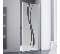 Schulte porte de douche pivotante 80 x 192 cm en niche, alu-argenté, mécanisme autolevant, montage gauche droite réversible, verre de sécurité 5 mm, réglage 77.8-80.4, largeur d'accès 69.5 cm