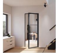Schulte porte intérieure loft en verre, 93x204cm, bloc-porte vitré, atelier, noir, transparent, 3 vitrages, tirant droit