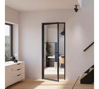 Schulte porte intérieure loft verre bloc-porte 100x235cm noir tirant gauche | verre trempé 4 mm 3 vitrages serrure