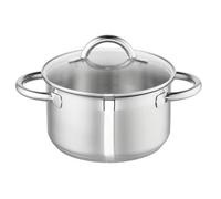Schulte-Ufer Marmite Loop 20 cm, env. 3,5 l, avec couvercle en verre, acier 18/10, argenté