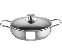 Schulte-Ufer Sauteuse Edena avec couvercle, Green Life, Acier inoxydable 18/10, Argenté / Noir, 28 cm, 6877-983-28