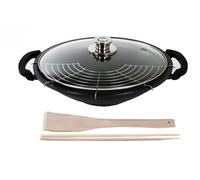 Schulte-Ufer Wok Globus i, poêle, accessoires inclus, compatible induction, 36 cm, 1680-253-36 i
