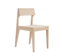 SCHULZ chaise chêne ciré avec pigment blanc / patins en feutre OUT - SUC021F