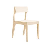SCHULZ chaise frêne ciré avec pigment blanc / patins en feutre OUT - SUC001F